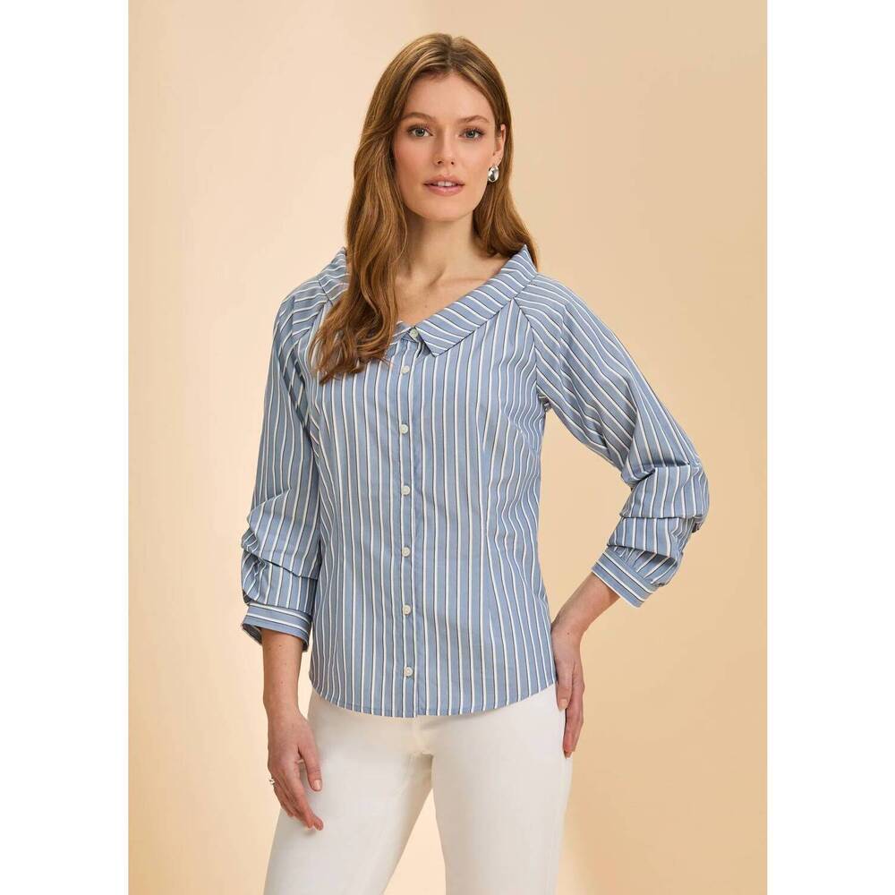 NEW FDJ women's blouse in ether stripe